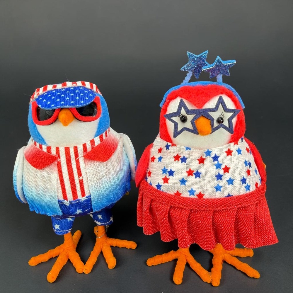 Target Featherly Friends Birds 2024 Bubba Starla Patriotic 4th of July Set 2 New